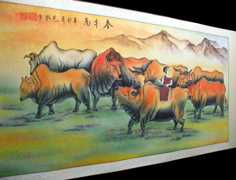 工筆畫春牛圖